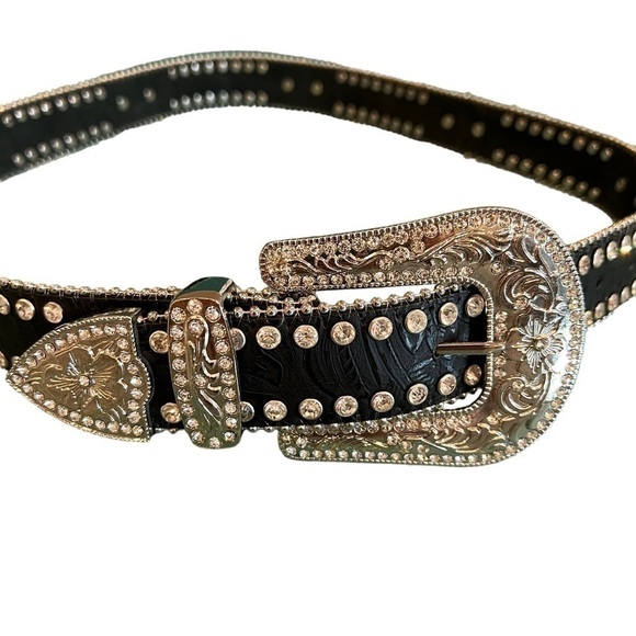 BLAZIN ROXX BELT W/REMOVABLE BELT BUCKLE WESTERN BELT BLING SEQUIN - Picture 3 of 6